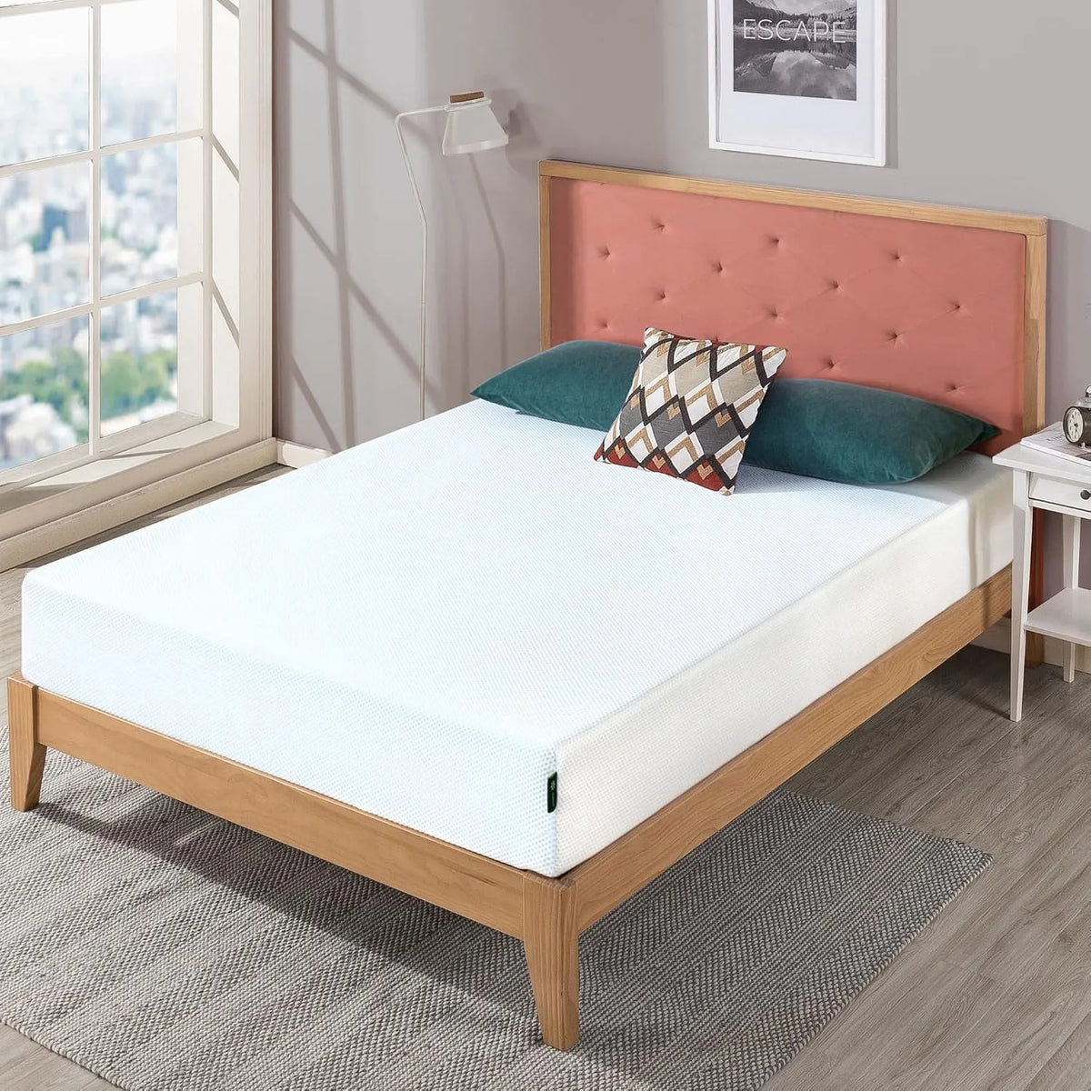 Matelas – OEKO-TEX, rembourrage en mousse, 140 × 190 cm, 25 cm, vert