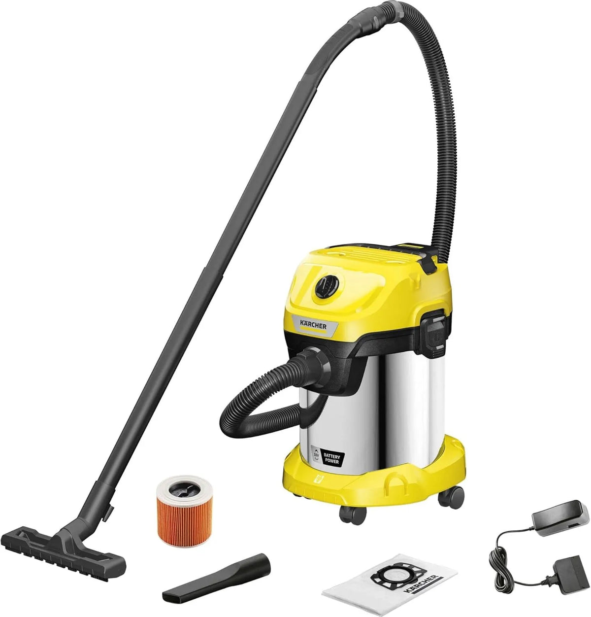Kärcher V-17 Aspirateur: sans fil, 2m, 17L, 270W