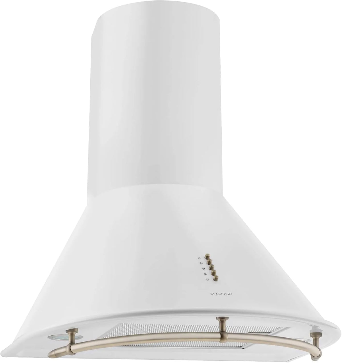 Klarstein Hotte aspirante, 60cm, hotte de cuisine, 3 vitesses, installation murale, blanc, Extraction 610m3, KLARSTEIN Lumio Neo - Hotte Murale