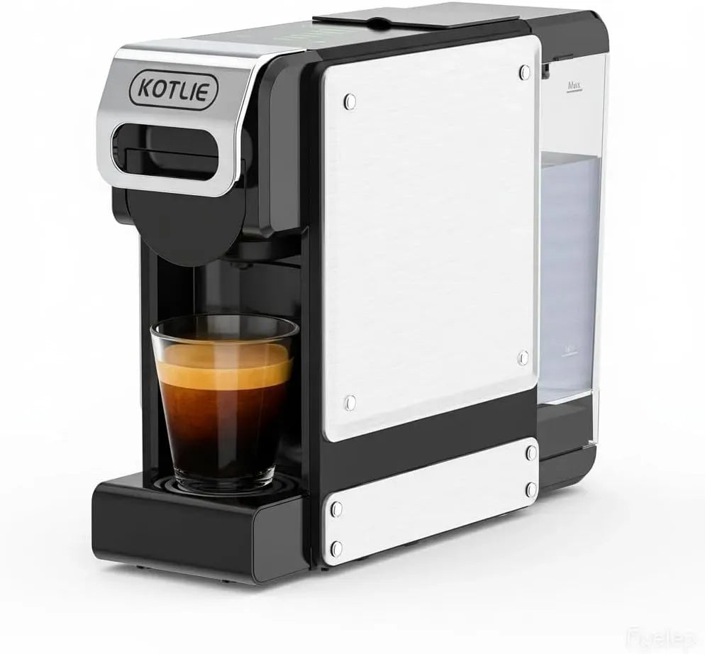 1L. Machine à caf, machine à café électrique, 1 L, 1450 W, grand réservoir, 7 niveaux, pour capsules et café moulu, KOTLIE