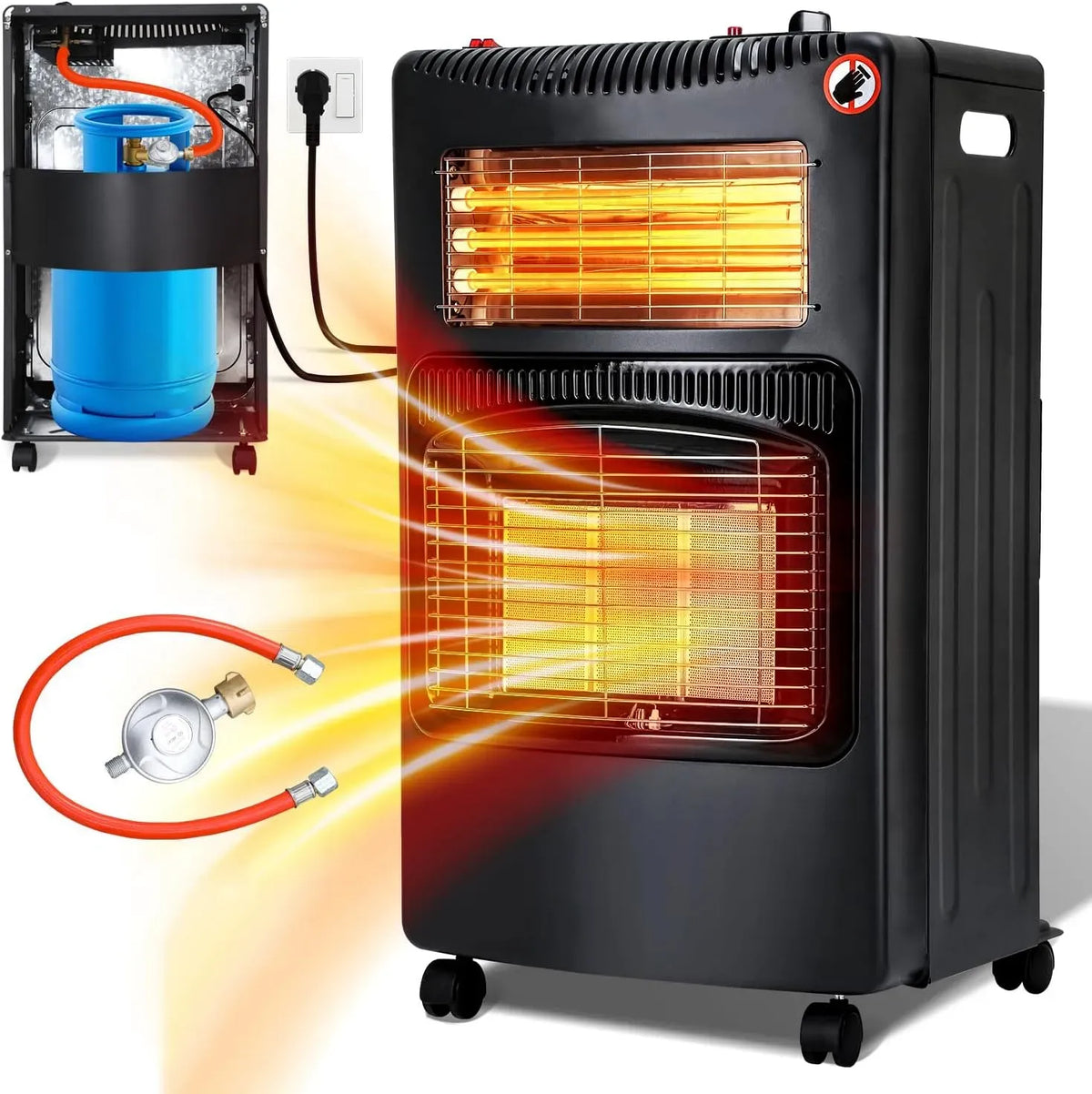 Radiateur électrique, 4200 W, 1260 W, 3 niveaux, intérieur céramique