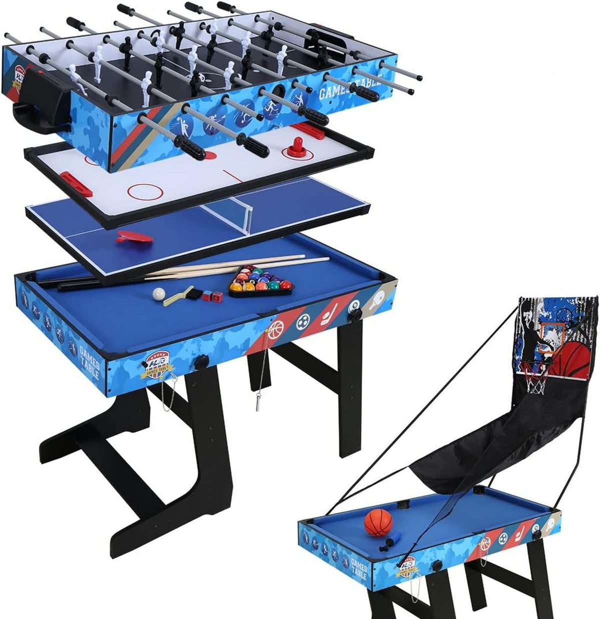 Table de ping-pong - pliable, 121 x 61 x 81cm