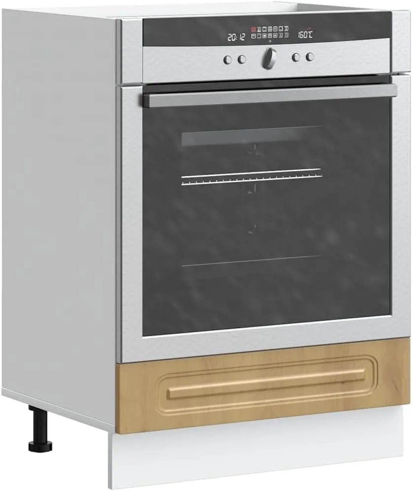 Micro-ondes, Kalmar Artisan Armoire de cuisine en chêne artisanal avec espace de rangement et pieds réglables pour four et micro-ondes Compact Durable