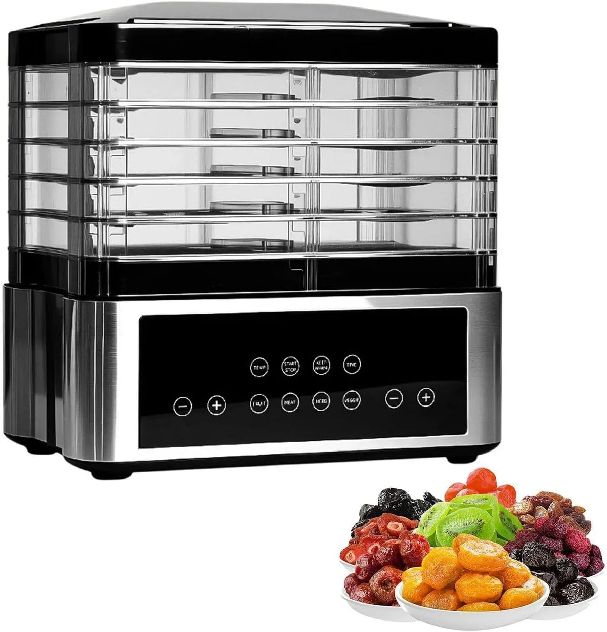 adapté aux Aliments, Déshydrateur Alimentaire Professionnel à 5 Couches avec écran Tactile LED, etc, contrôleur de température réglable de 30 à 75