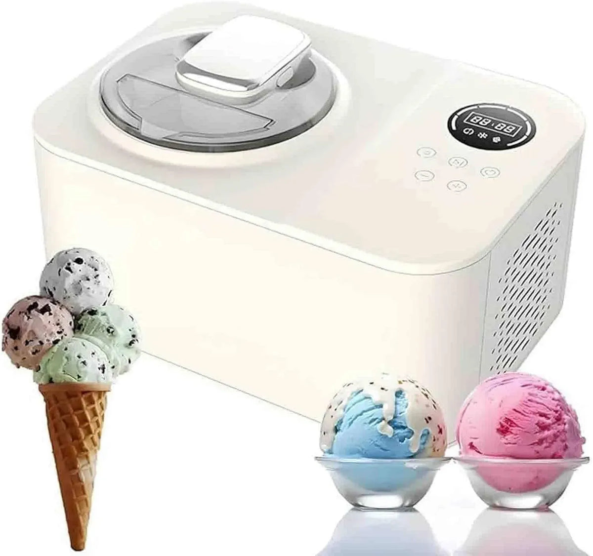 Machine à Glaces, machine à glace et sorbet, 1,2 L, 3 programmes