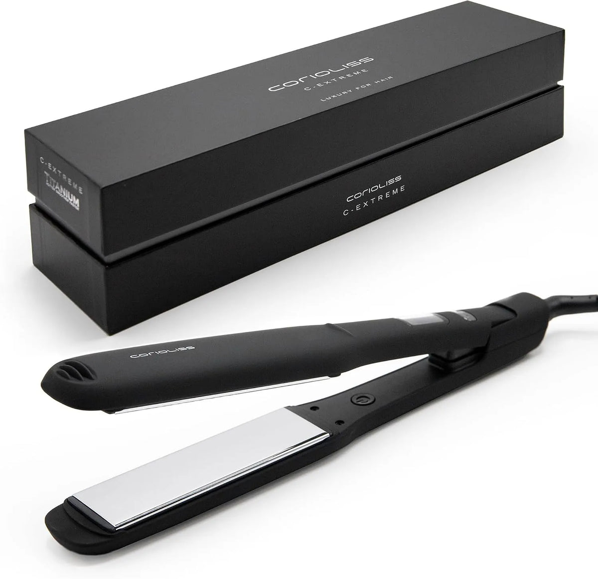 Corioliss Lisseur cheveux, fer à lisser, tactile, professionnel, noir, Black Soft Touch, Jusqu'à 230º