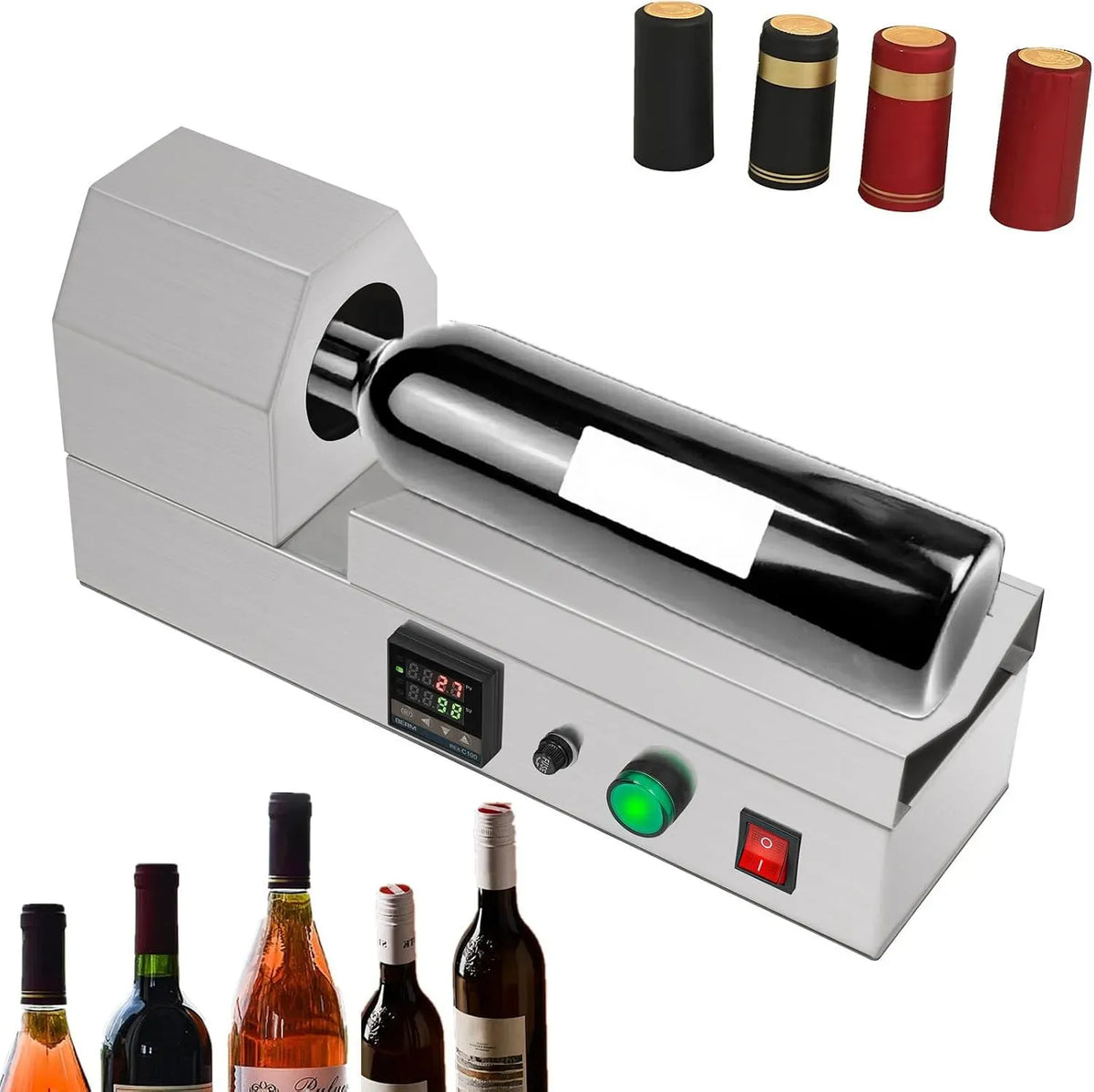 Machine de scellage, bouteille, 70 mm, pour capsules thermorétractables pour bouteilles de diamè