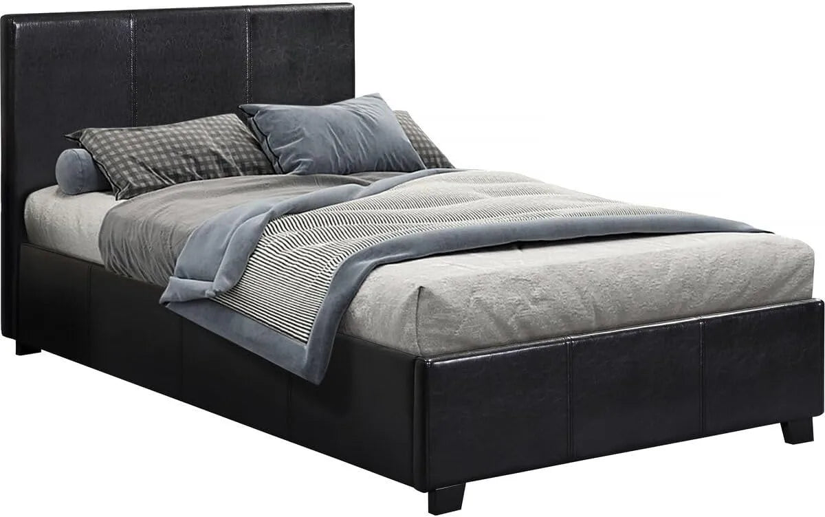 Habitat et Jardin – avec rangement, 1 Place, 90 × 190 cm, noir