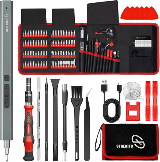 Tournevis électrique et visseuse électrique: sans fil, rechargeable, 144 pièces, 3.7V