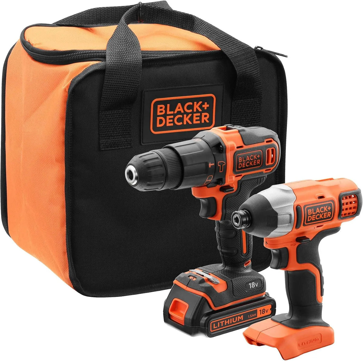 Perceuse à percussion – sans fil, avec rangement, 18V, 1,5 Ah
