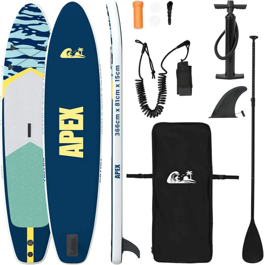 Planche de Paddle Gonflable APEX 366 cm Bleu - Résistante UV, pour Adultes