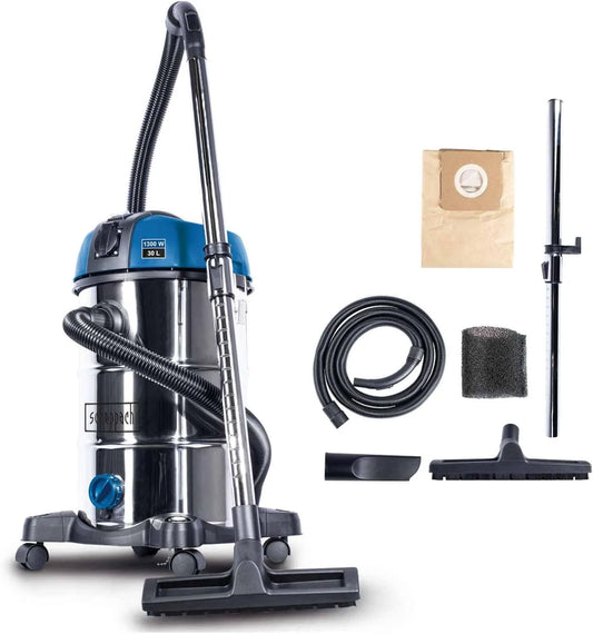 Scheppach Aspirateur eau et poussière pour débris secs et liquides renversés et aspirateur industriel