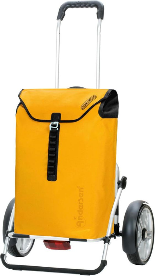 Chariot de Courses Pliable Andersen Royal Plus 49L avec Roues en Aluminium et Sac Ortlieb Jaune