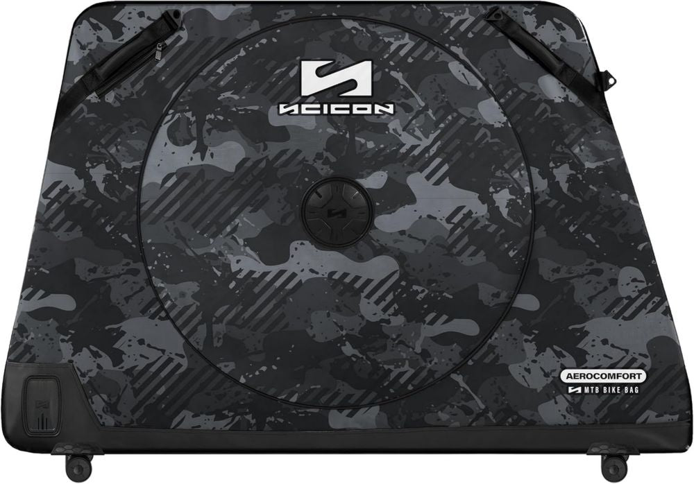 Sac de Transport VTT Scicon Aerocomfort Camo, Compatible Freins à Disque ou Jante jusqu'à 29'