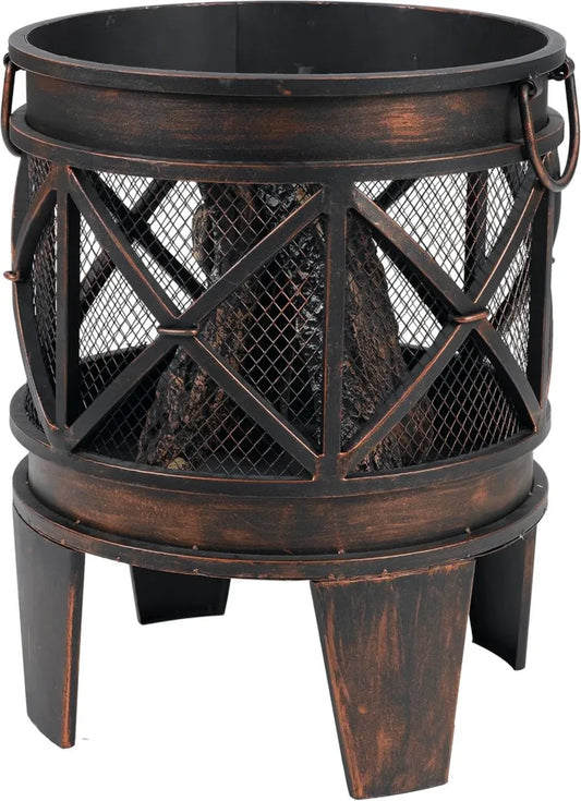 Brasero extérieur Tepro Gracewood en noir et bronze, 42 x 42 x 53 cm
