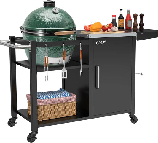Table en métal pour Kamado Joe Jr et Barbecues Œuf Vert Moyen