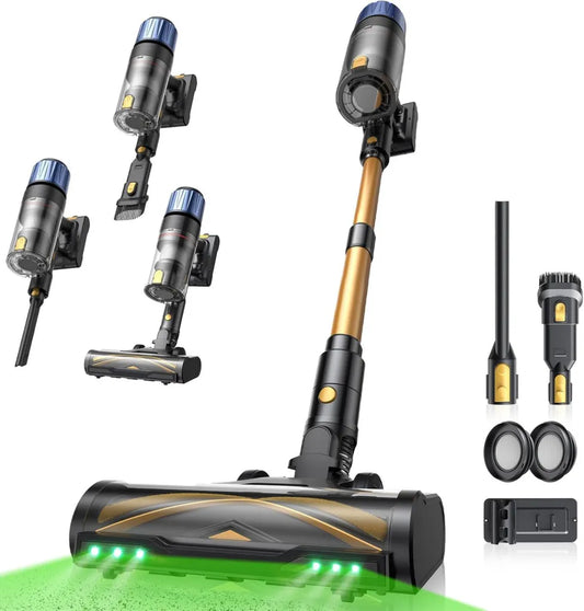 Aspirateur Balai sans Fil P15+ Proscenic, 55Kpa, 650W, 70Min d'Autonomie, Brosse Anti-Enchevêtrement pour Sols Durs, Tapis et Voiture