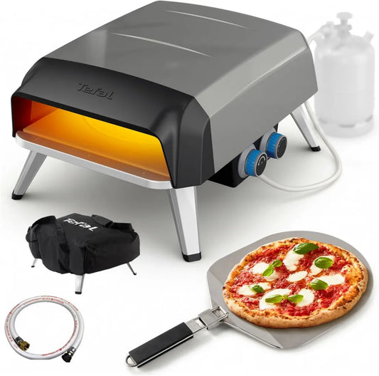 Four à Pizza Gaz Tefal Pronto avec Pierre Rotative 360°, Cuisson Rapide en 90s