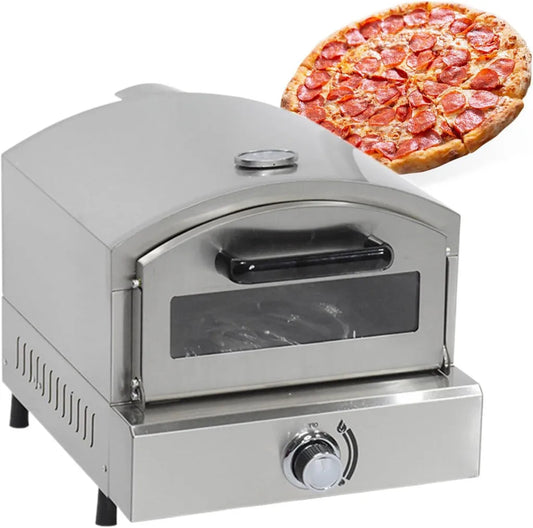 Four à Pizza Extérieur en Inox avec Pierre Réfractaire, Fonctionne au Gaz, Polyvalent pour Jardin et Réceptions