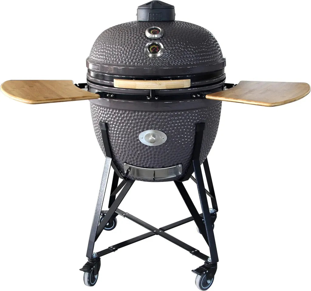 Grand Barbecue Céramique Bleu avec Friteuse et Fumoir
