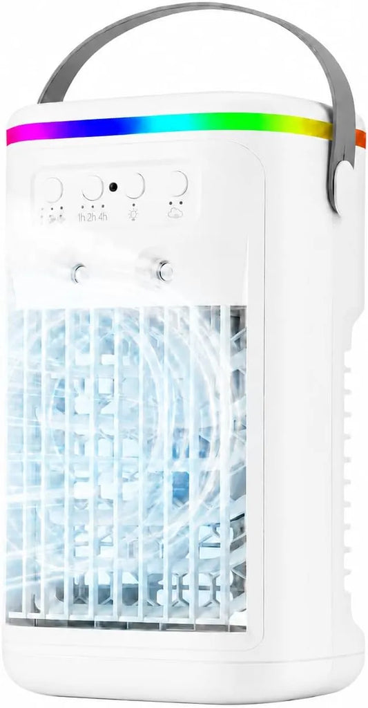 Climatiseur 1H, 2H, 4H, minuteur, 3 vitesses, USB, silencieux, LED 7 Couleurs, 2 Modes Brume, Climatiseur Mobile, pour Chambre Bureau