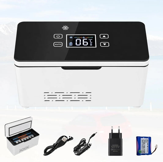 Glacière électrique, 0 à 18 °C, tactile, voiture, transport d'insuline et de médicaments, mini frigo portable, interférences et gouttes oculaires