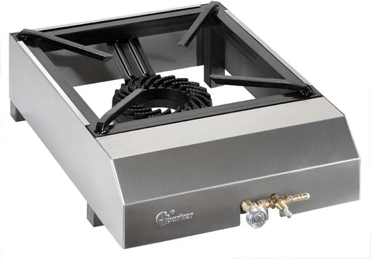 Cuisinière avec four FO4PSm, professionnel, fonte, Cuisinière à gaz professionnel de méthane avec soupape de sécurité brûleur en fonte - FO4PSm Karter