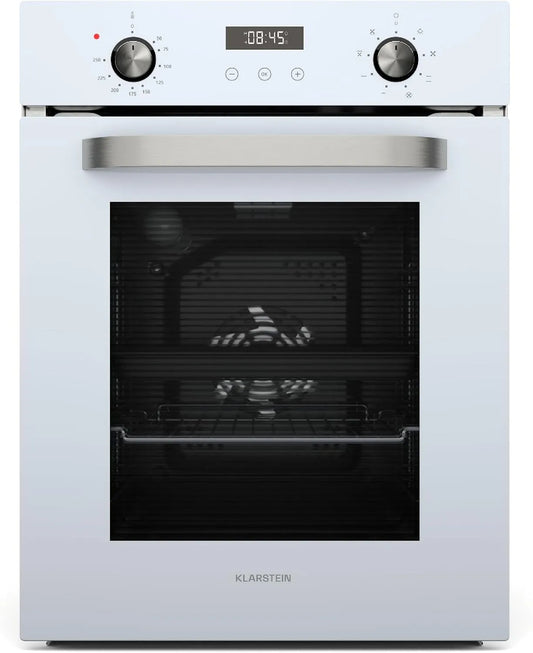 Klarstein Four électrique, 45 cm, 49 L, 9 programmes, classe énergétique E, encastrable, minuteur, gril, vapeur, noir, Gril Ventilé, 9 Fonctions