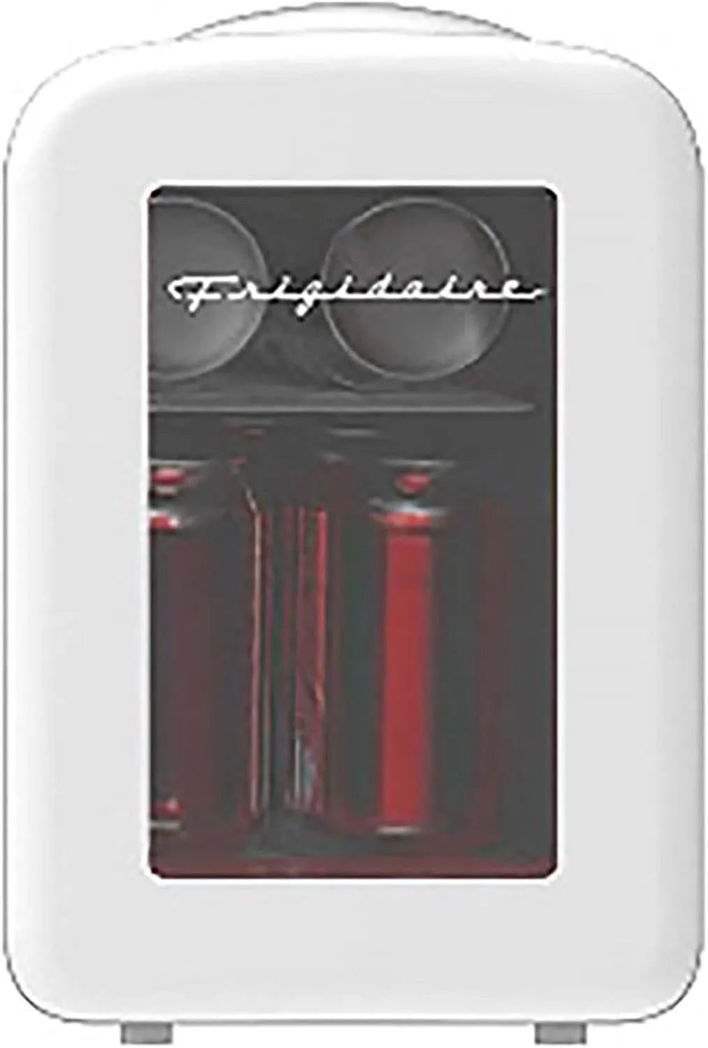 Réfrigérateur, 8 L, 25 cm P x 18 cm, capacité de 3, porte transparente, comprend des prises pour prise domestique et un chargeur CC