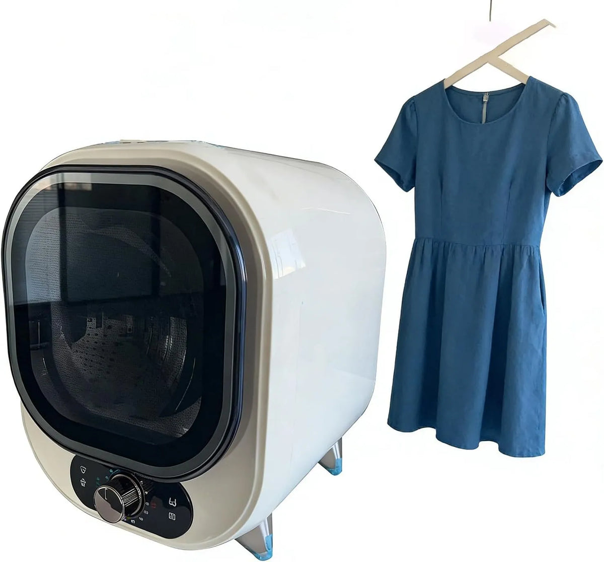 Sèche-linge, 8 kg, 35 dB, portable, silencieux, camping, 2 modes de séchage à air froid, chaud, capacité de 0