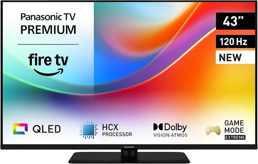 Panasonic TV-43W85BEZ Smart TV, 43 pouces, 120 Hz, téléviseur, 4K UHD, QLED, Bluetooth, noir, Dolby Vision & Atmos, Apple, 2025, Série W85B, 120Hz