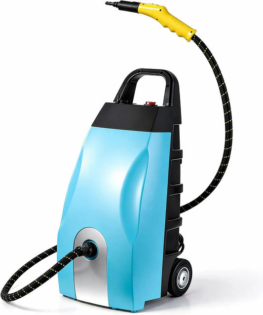 Nettoyeur vapeur, 3,5 L, 3000 W, grand réservoir, professionnel, usage sur sols, cuisine, voiture, vitres et canapé, bleu