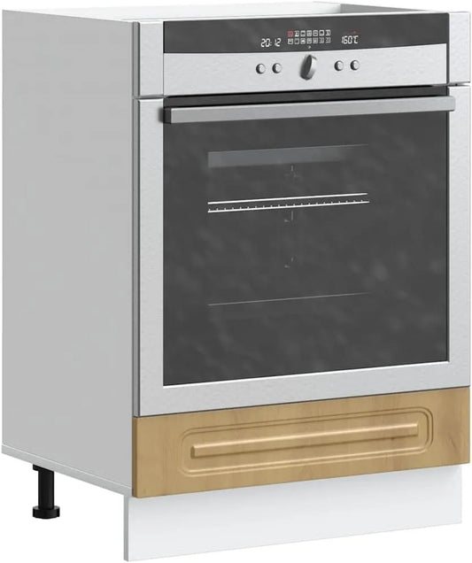 Micro-ondes, Kalmar Artisan Armoire de cuisine en chêne artisanal avec espace de rangement et pieds réglables pour four et micro-ondes Compact Durable