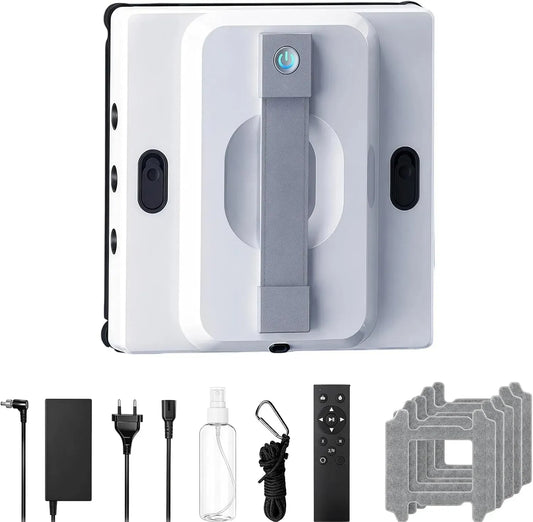 Robot, 100 ML, grand réservoir, 6 Modes, Robot Lave-Vitres avec Télécommande 9000 Pa Robot Vitrier