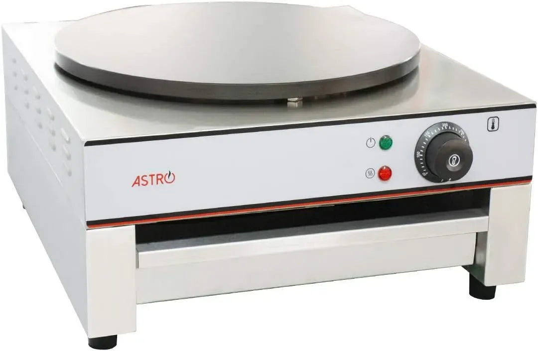 Plaque en Fonte Revêtement Téflon, Astro Crêpière Électrique pour usage professionnel 40 cm, 3 Kw