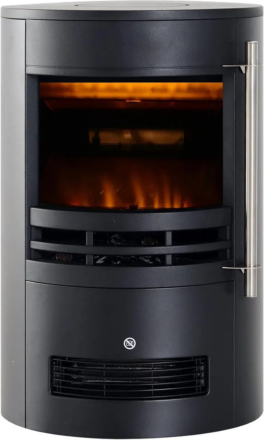 RE6673. Rebecca Mobili Cheminée Électrique sur Pied, Cheminée LED, Effet Flamme 3D, 1000/2000 w, Dimensions : 64,5 × 41 × 41 cm, Moderne, Noir